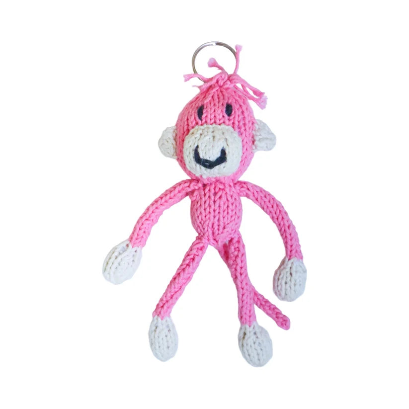 Monkey Hand Knit Organic Cotton Keychain