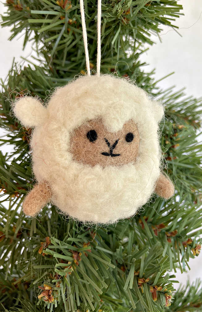 Felted Sheep Ornament