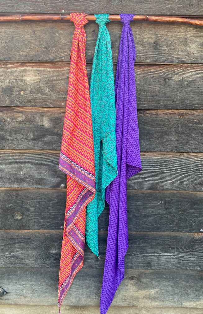 Recycled Silk Sari Triangle Scarf