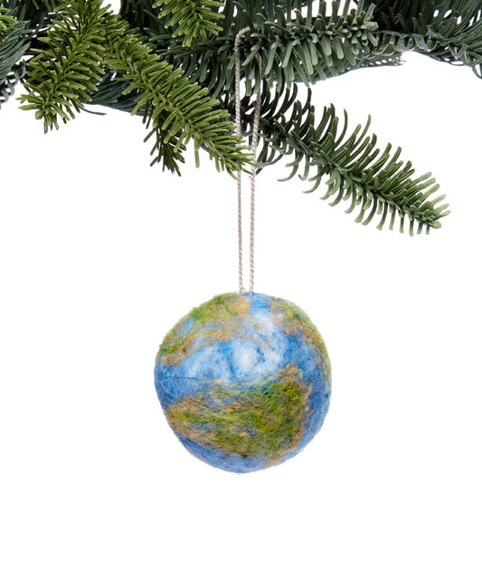 Felted Earth Ornament