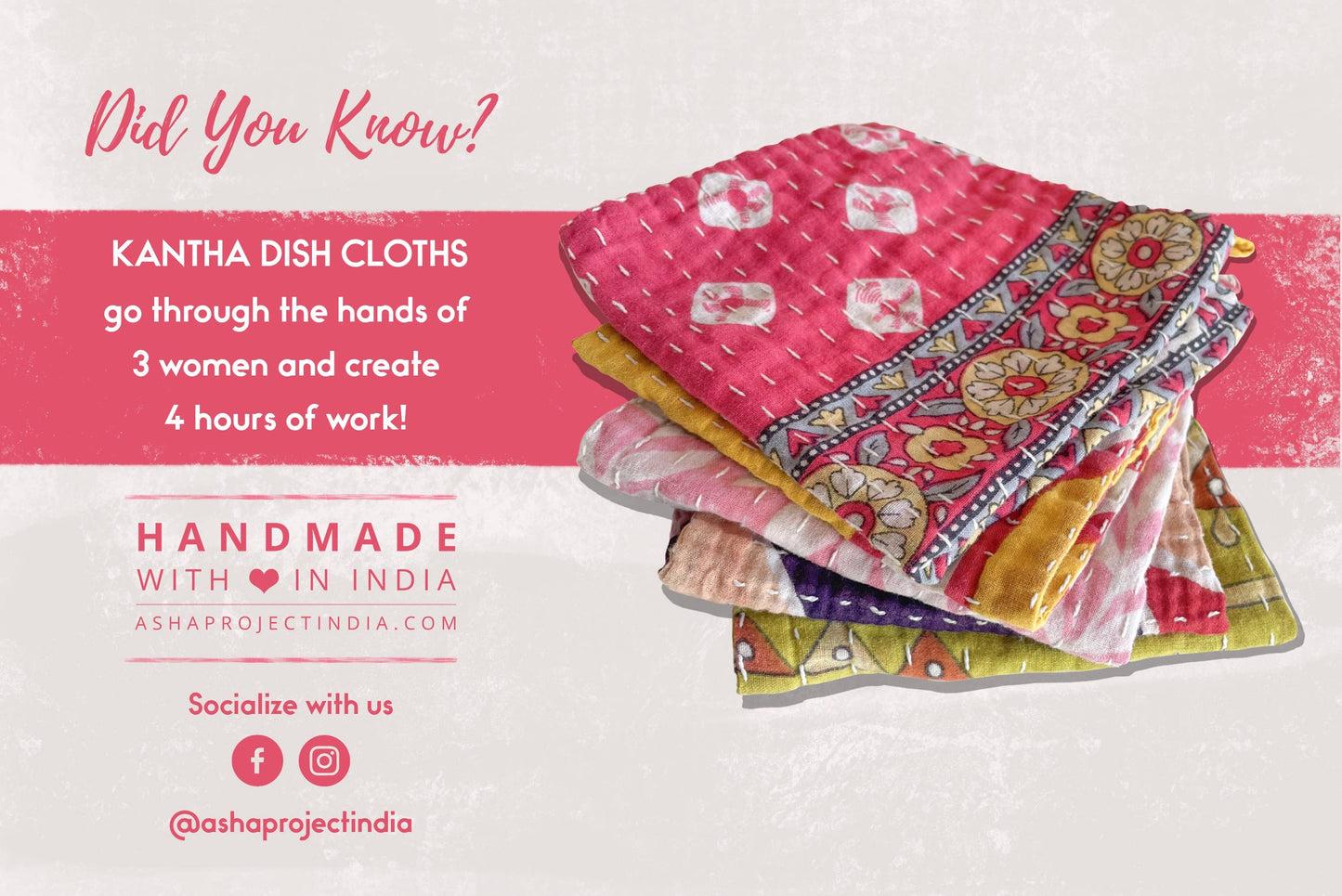 Kantha Dish Cloth | Christmas
