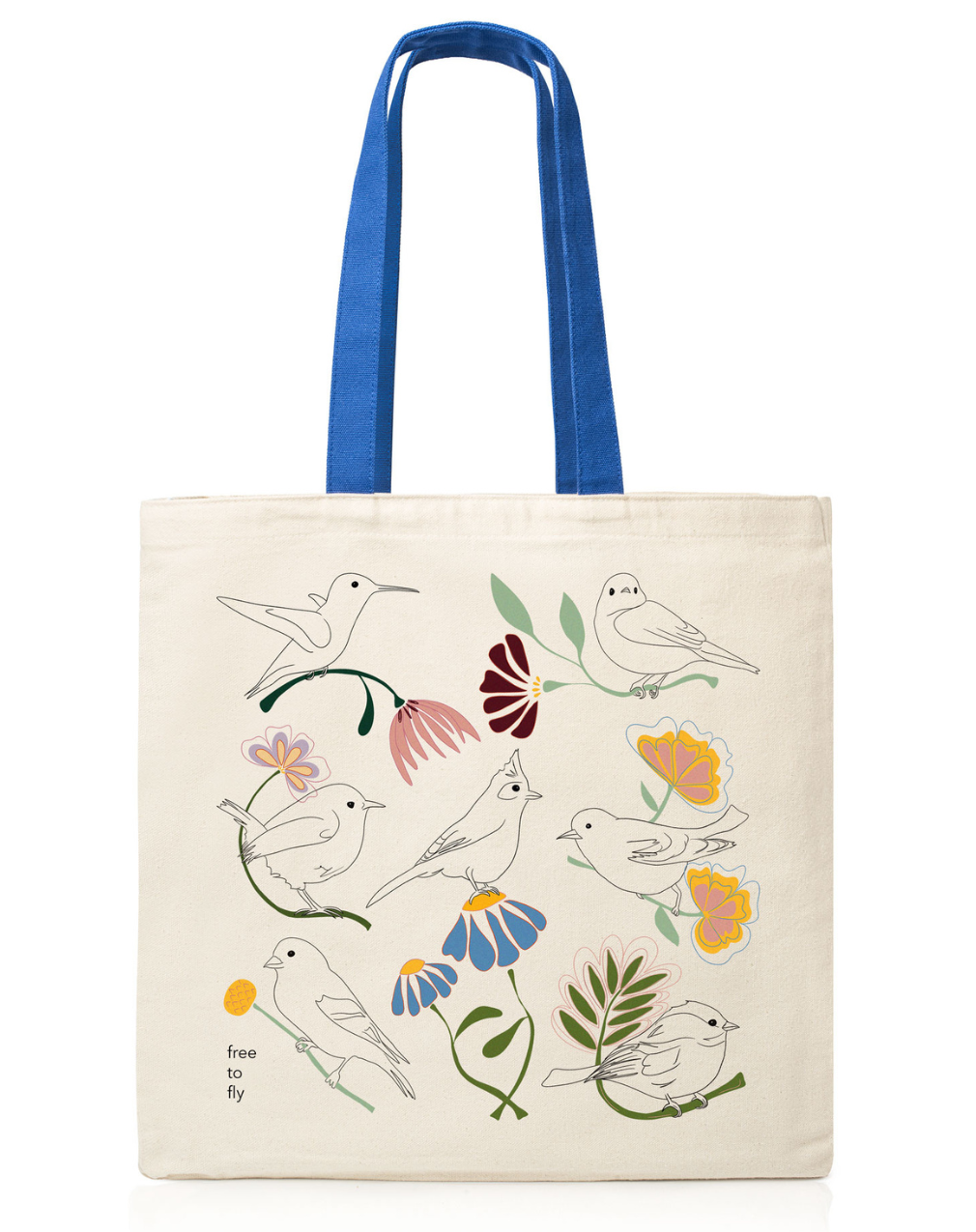 Free to Fly (Birds) | Tote: Beige