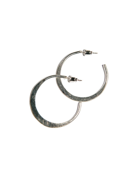 Hammered Hoops: Silver / Medium 1.1/2