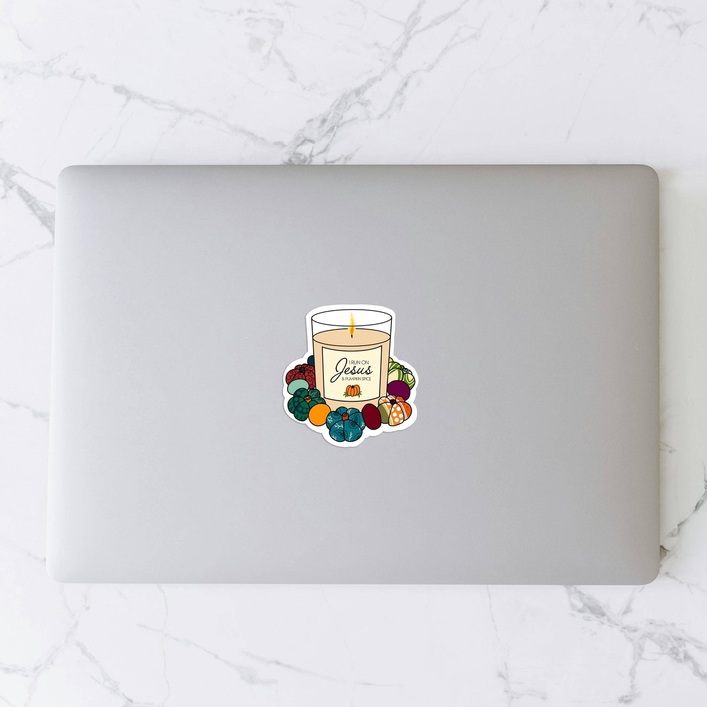 Mini Saree Pumpkin Wreath | Vinyl Sticker | 2.5 in x 2.5 in
