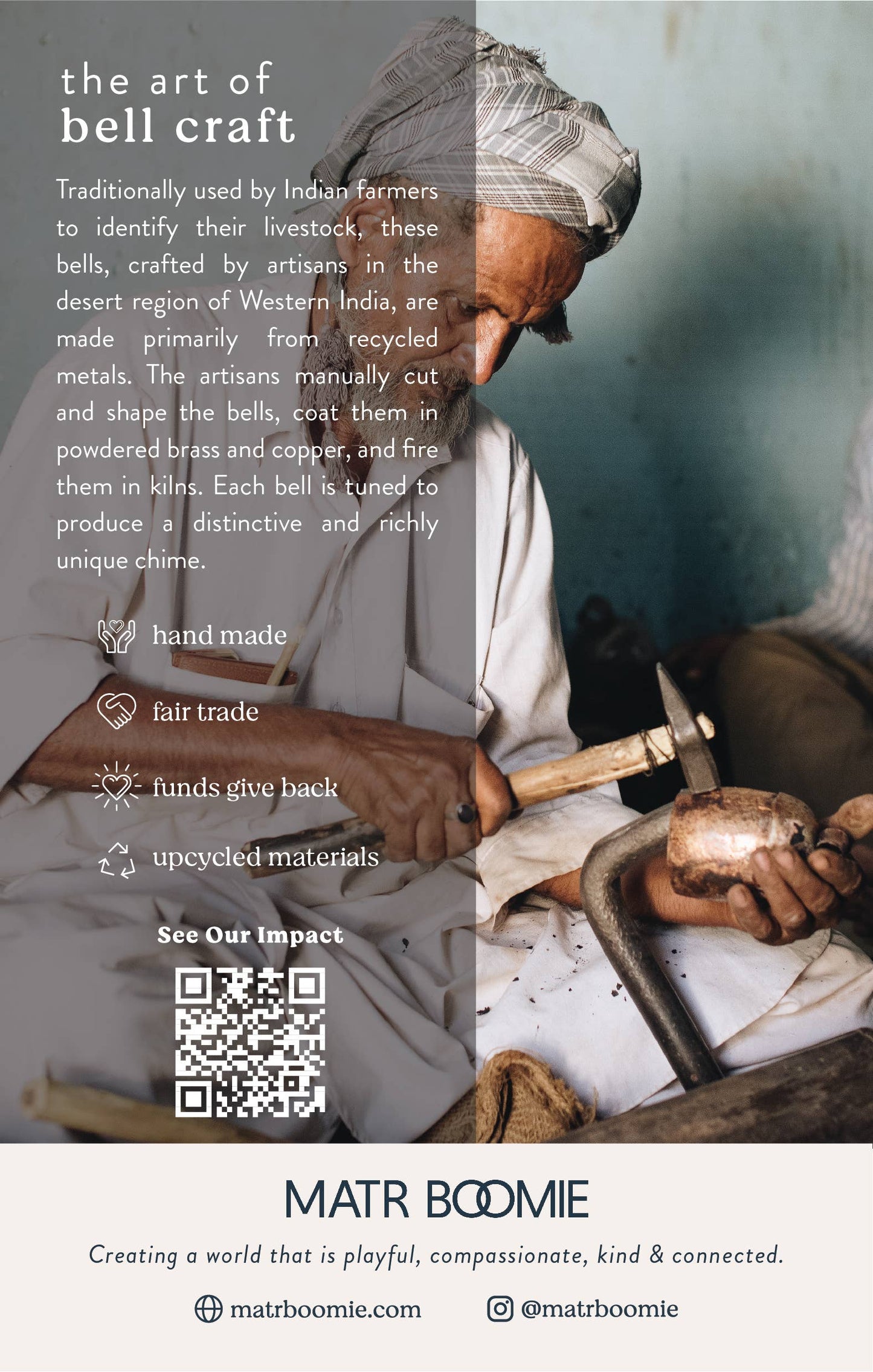 Alaya Heart Wind Chime - Rustic Bell