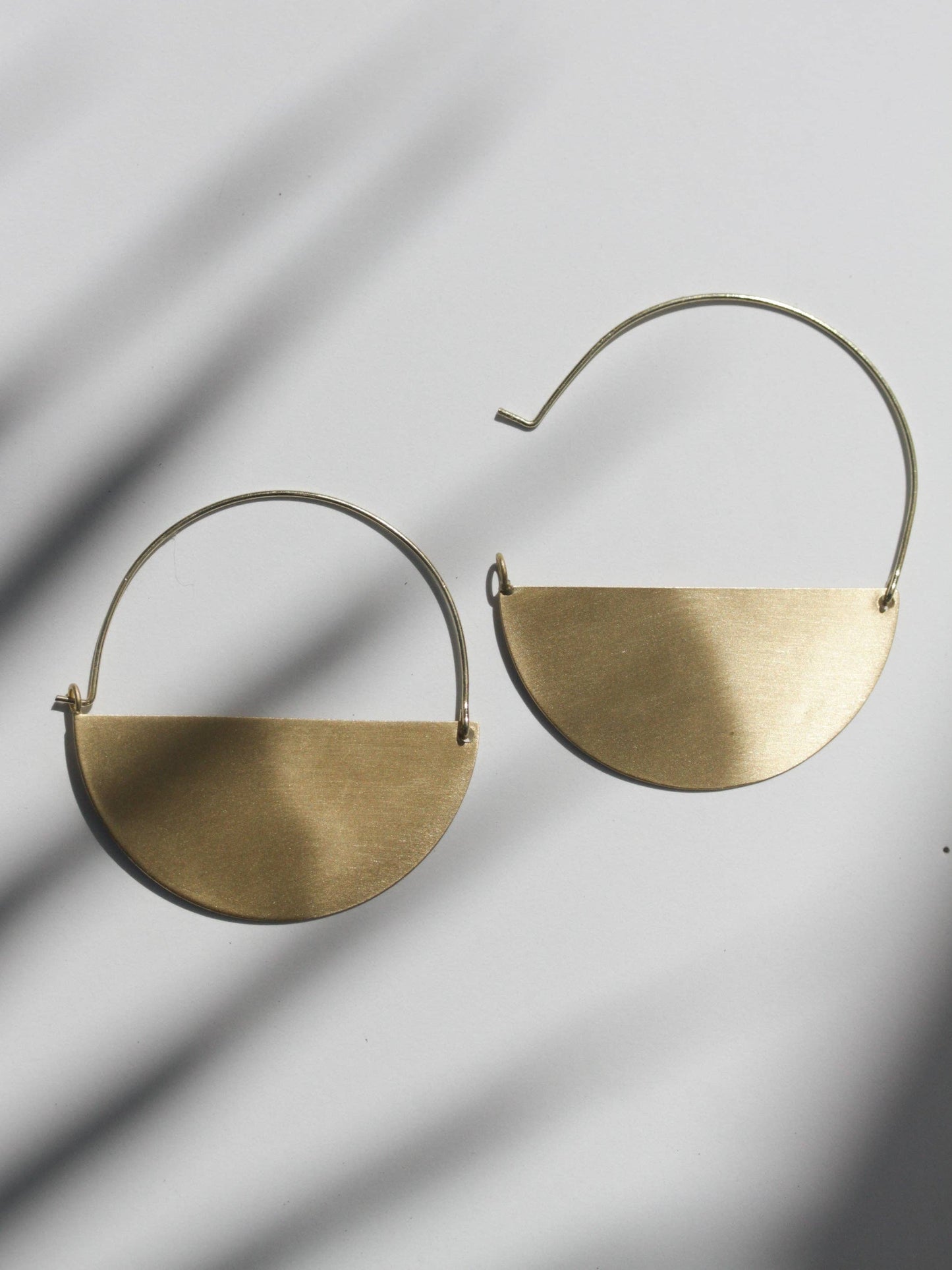 Matte Gold Half Moon Earrings: Medium 1.5"