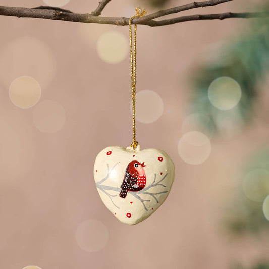 Gayan Lovebird Paper Mache Ornament