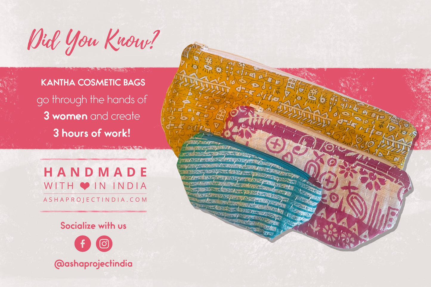Kantha Cosmetic Bag | Extra Large