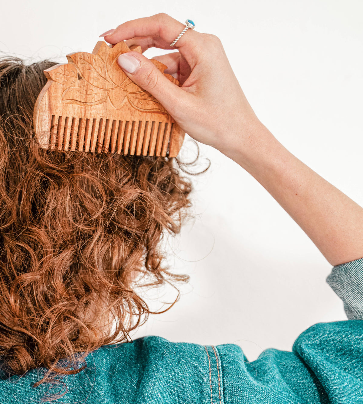 Lotus Flower Neem Wood Comb