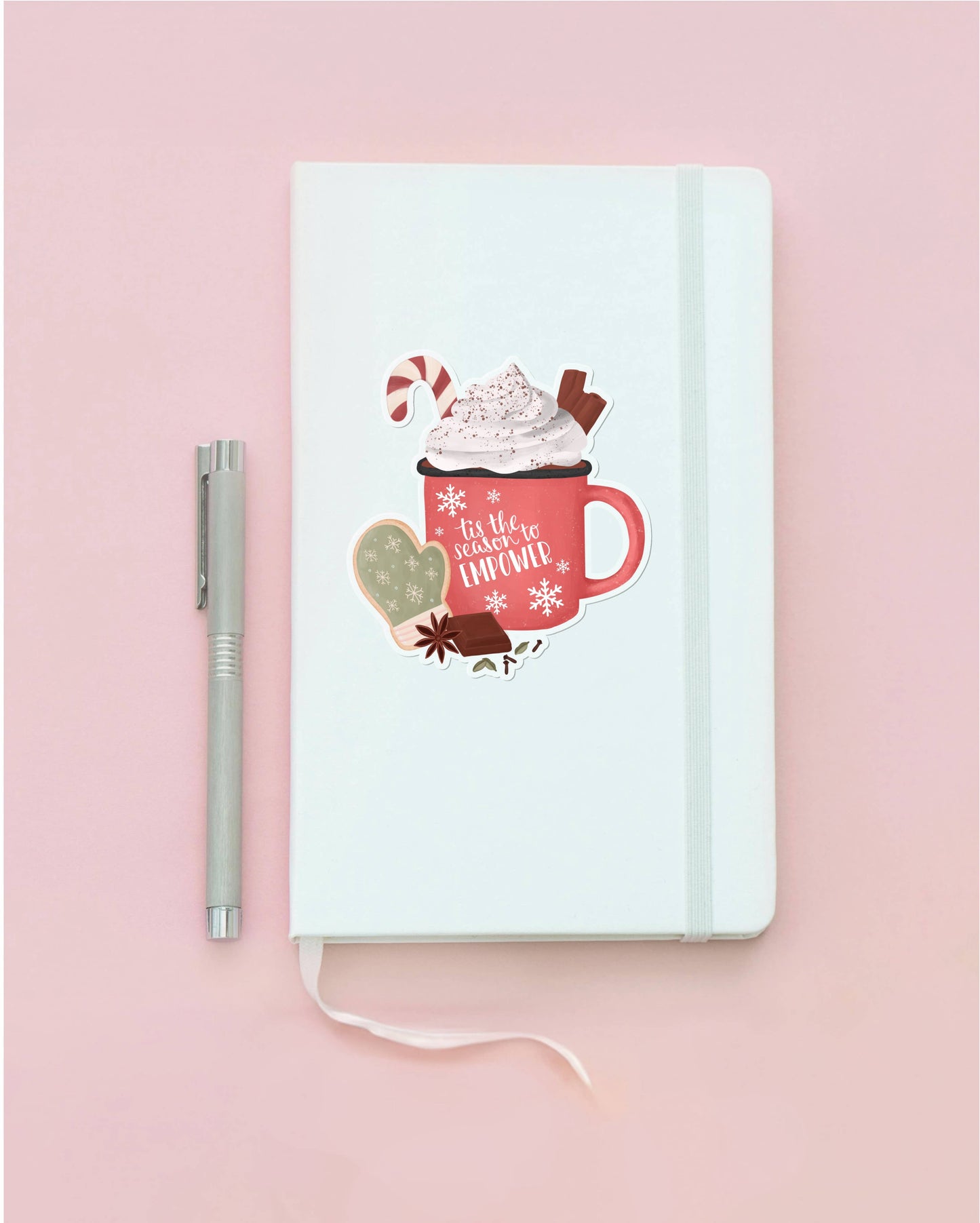 Christmas Mug | Clear Vinyl Sticker | 3.3 in x 3.6 in