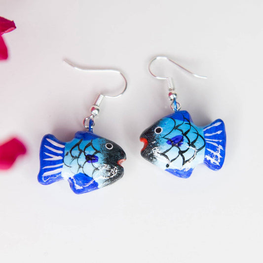 Puffy Fish Ceramic Earrings