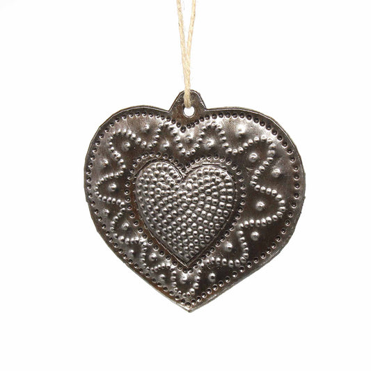 Swirly Heart Christmas or Valentine's Ornament