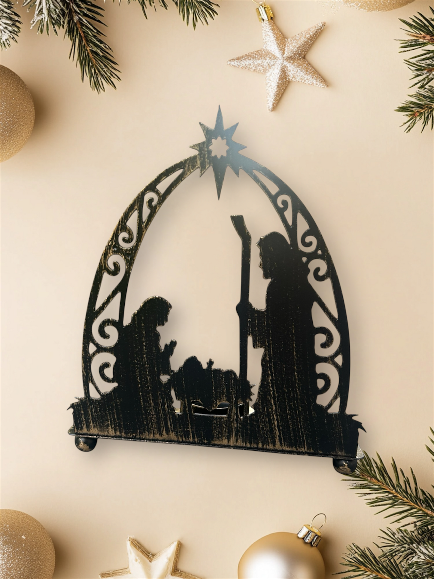 Nativity Scene Candle Holder II
