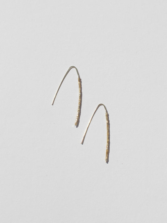 Gold Beaded Threader Earrings