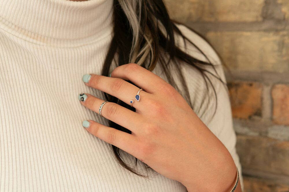 Paisley Adjustable Ring - Silver
