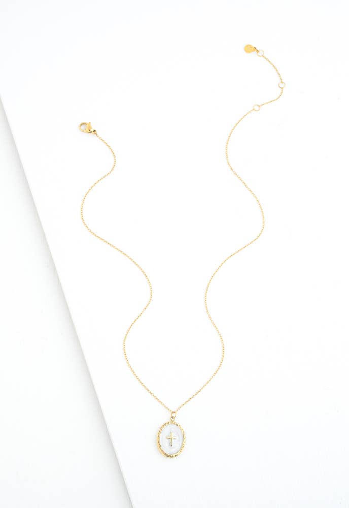 Shine Bright Cross Pendant in Ivory