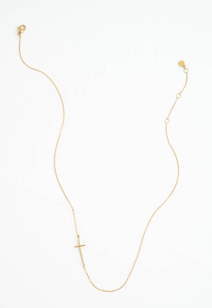 Radiant Cross Necklace in Gold