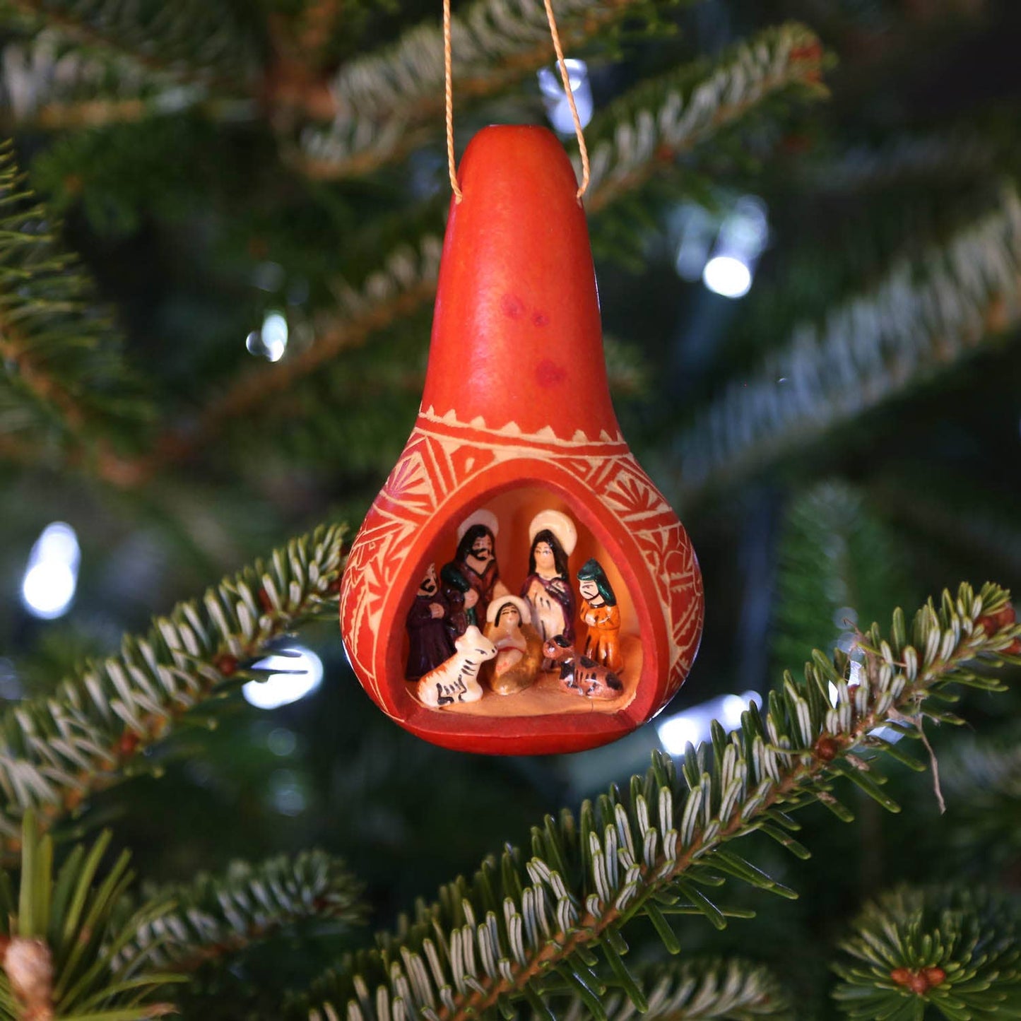 Nativity Gourd Ornament