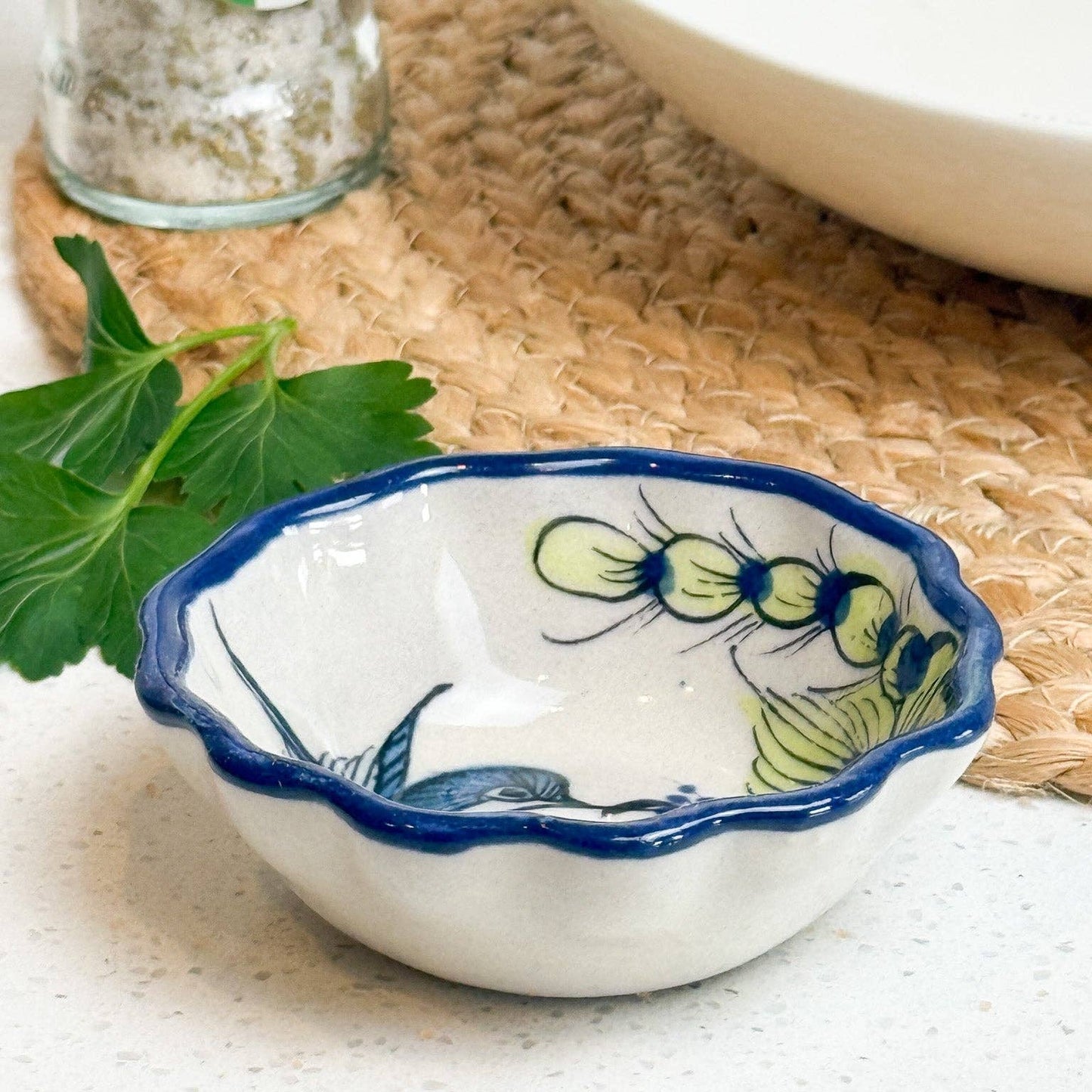 Hummingbird Ceramic Salt and Spices Pinch Bowl