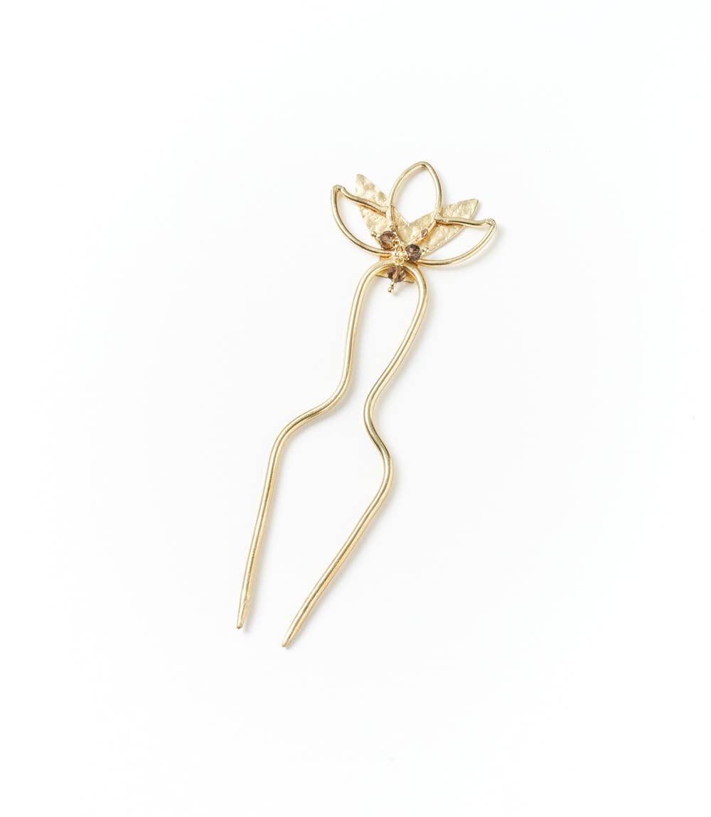 Kairavini Lotus Hair Pin - Gold