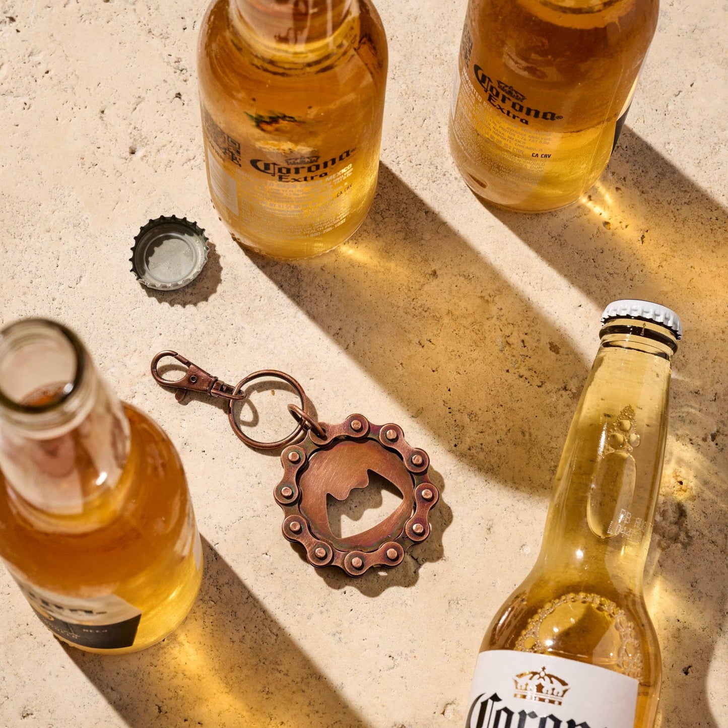 Bike Chain Bottle Opener Key Clasp