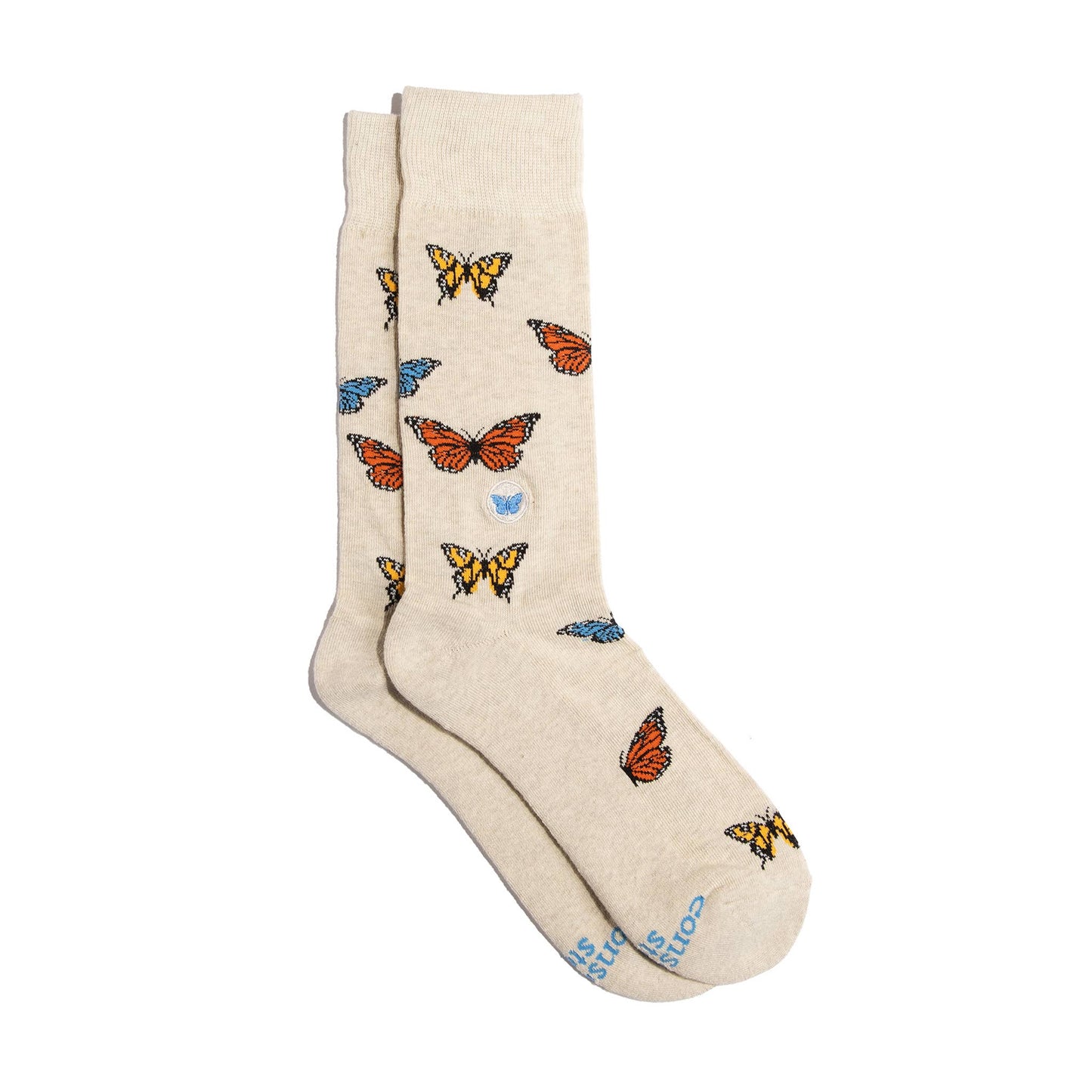 Socks that Protect Butterflies: Beige
