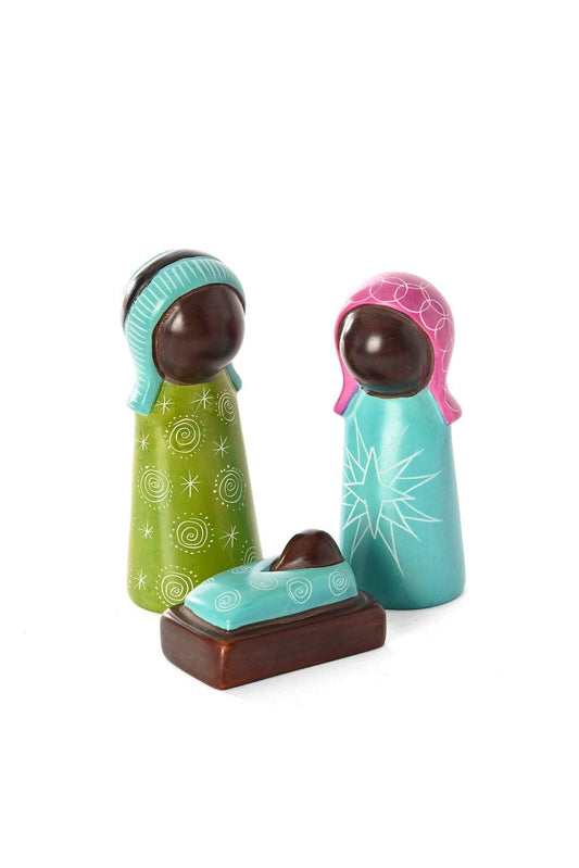 Kenyan Colorful Soapstone Nativity Scene