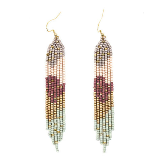 Strata Fringe with Gold Sprinkles Earrings: Eucalyptus Bark