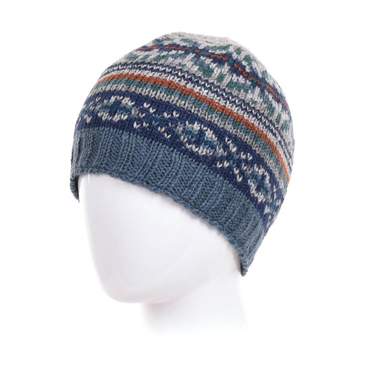 Axel - men's wool knit beanie: Slate Blue