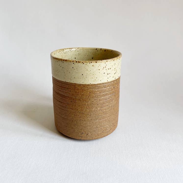 Rustic White Ceramic Tumbler, Tea Coffee Mug
