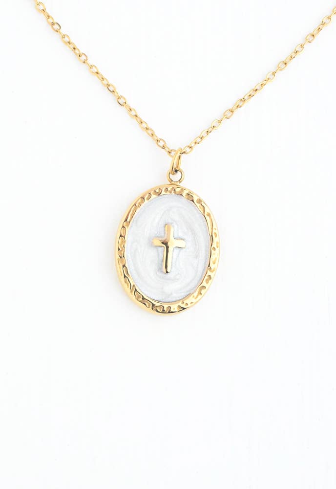 Shine Bright Cross Pendant in Ivory
