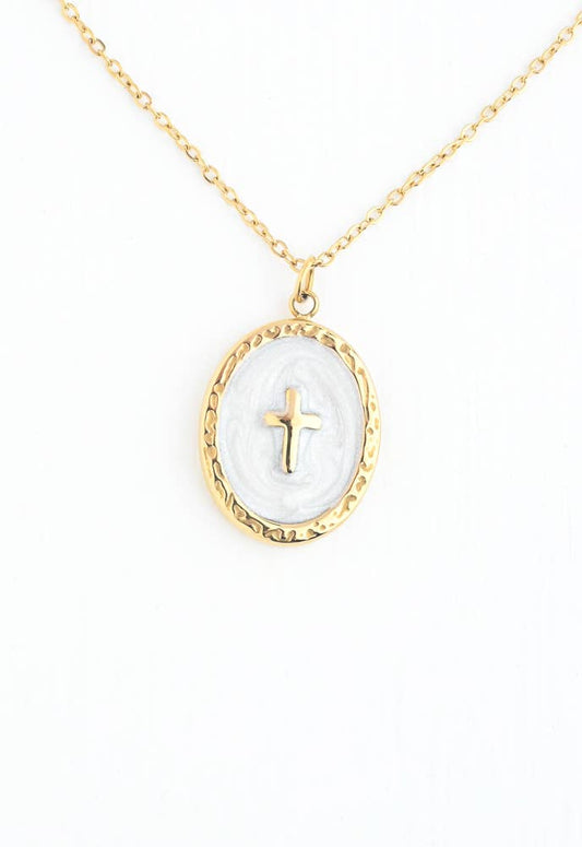 Shine Bright Cross Pendant in Ivory