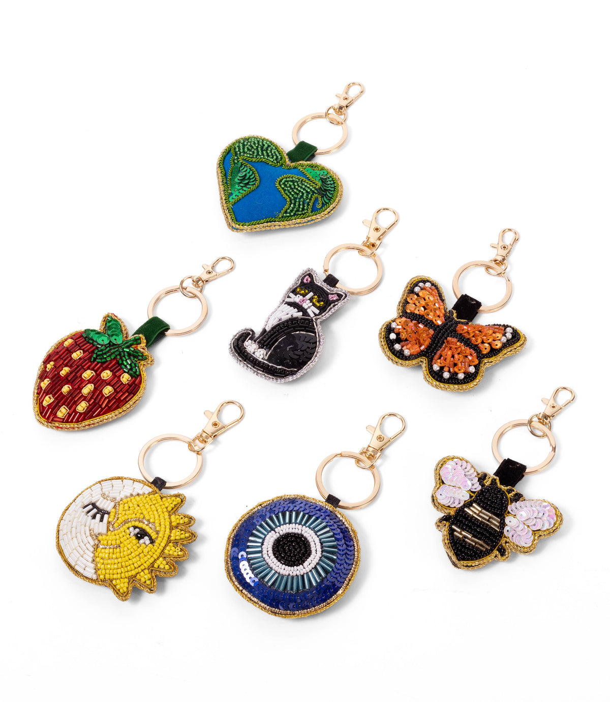 Raksha Heart Earth Bag Charm Keychain