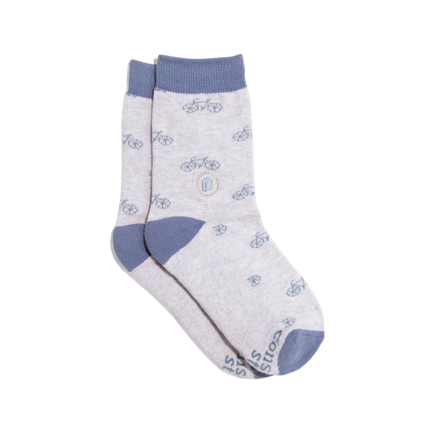 Kids Socks that Give Books (Gray Bicycles): Youth