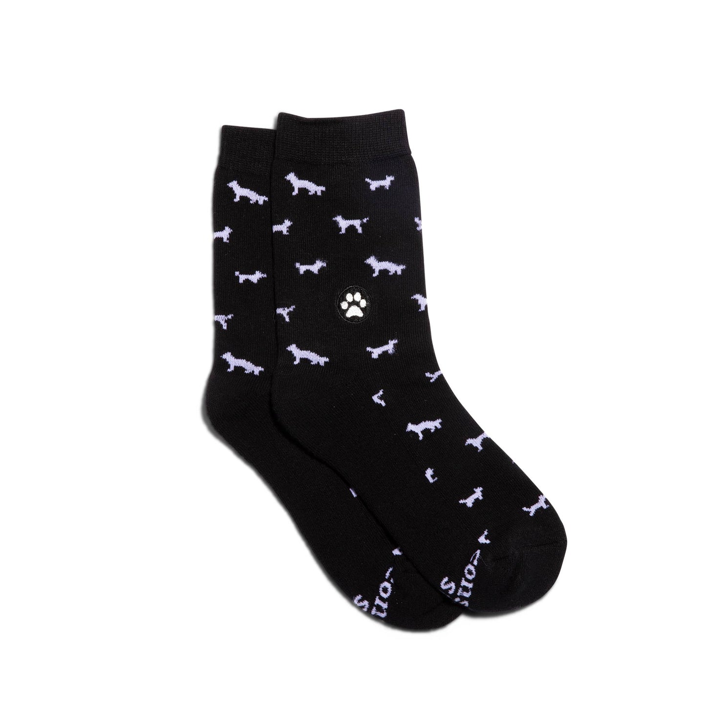 Kids Socks that Save Dogs (Black Dogs): Youth