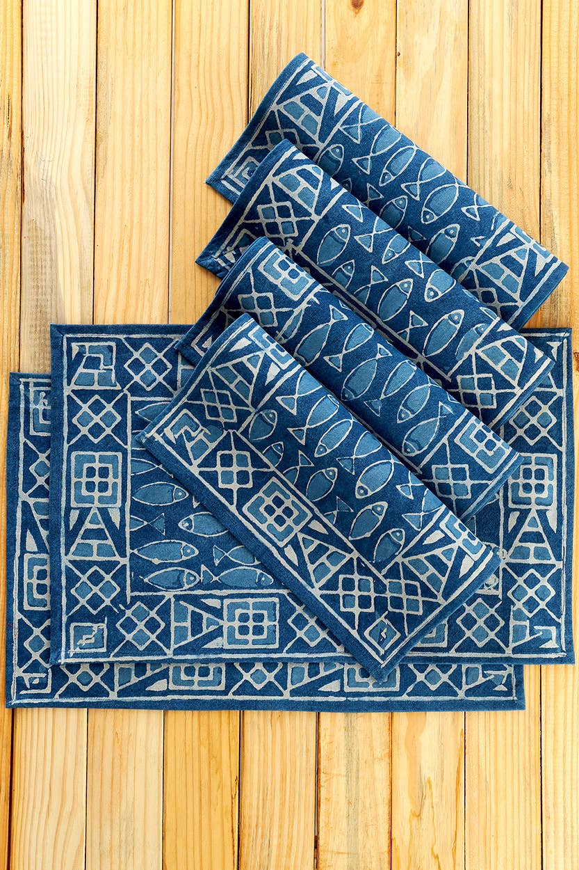 Indigo Fish Placemat