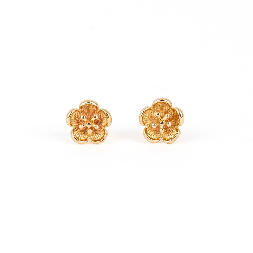 Buttercup Flower Post Earrings