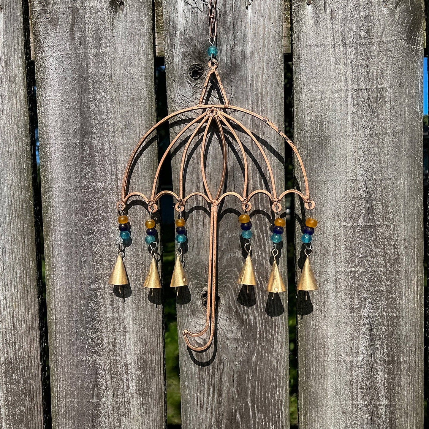 Recycled Iron Umbrella Garden Chime