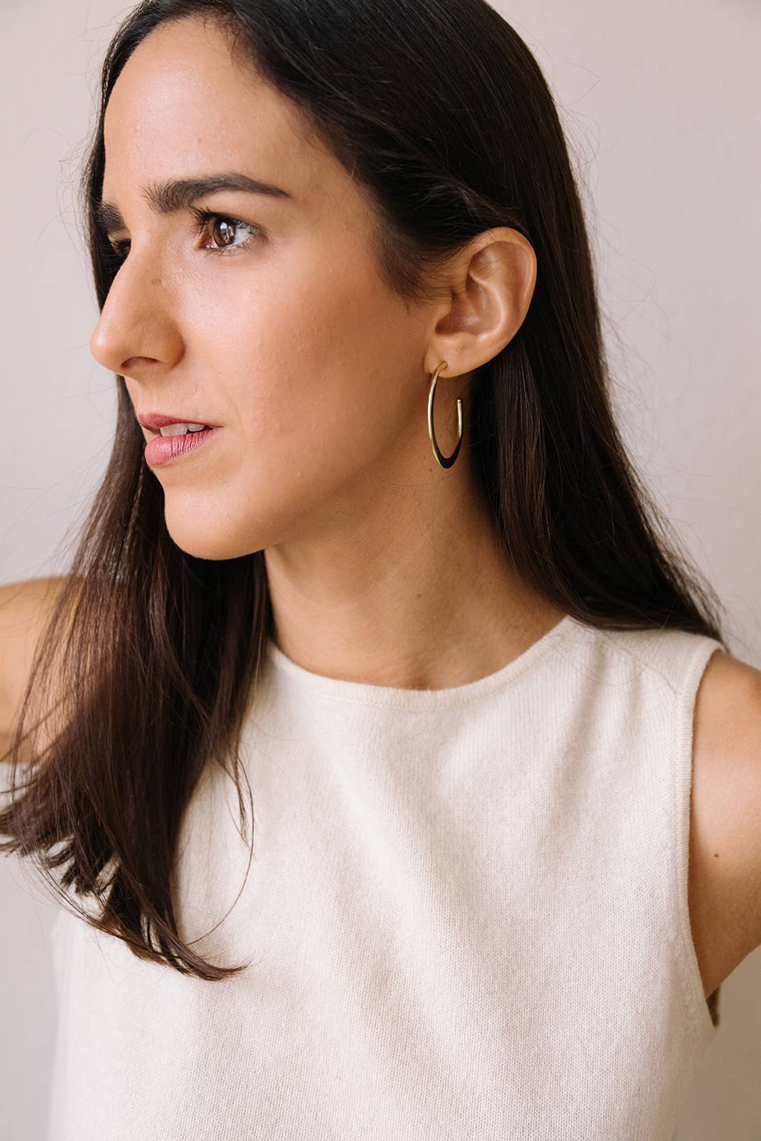 Hammered Hoops: Silver / Medium 1.1/2