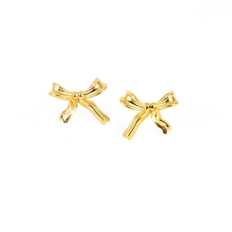 Bow Post Earrings: Silver