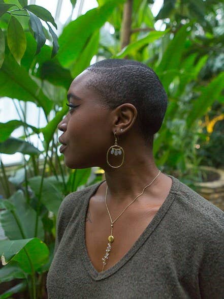Delicate Dangle Crystal Stone Necklace