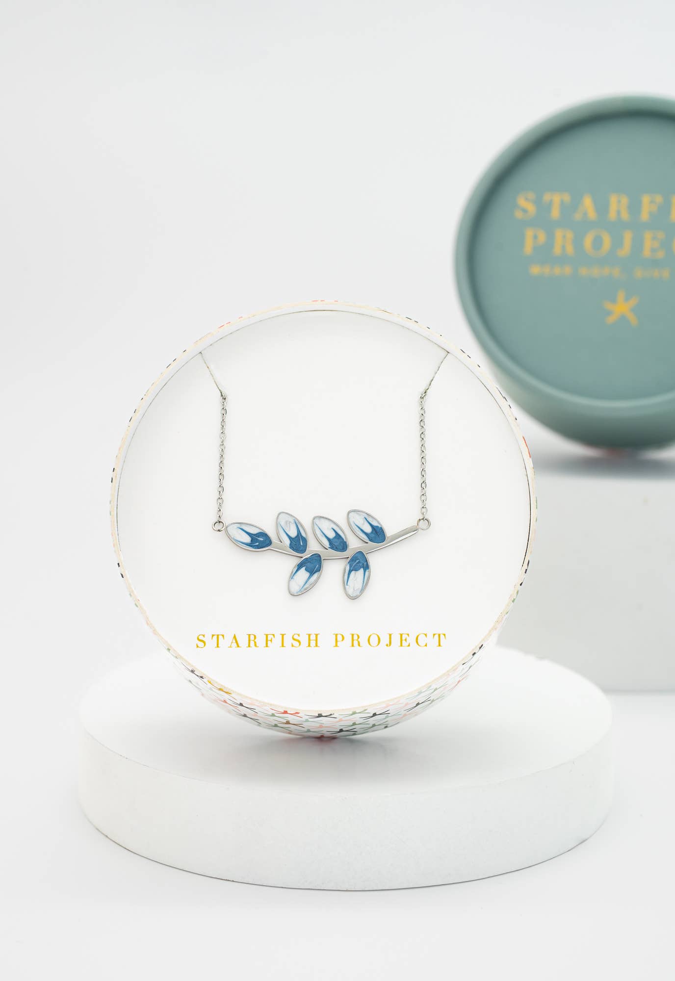 Hope Grows Necklace in Silver & Blue