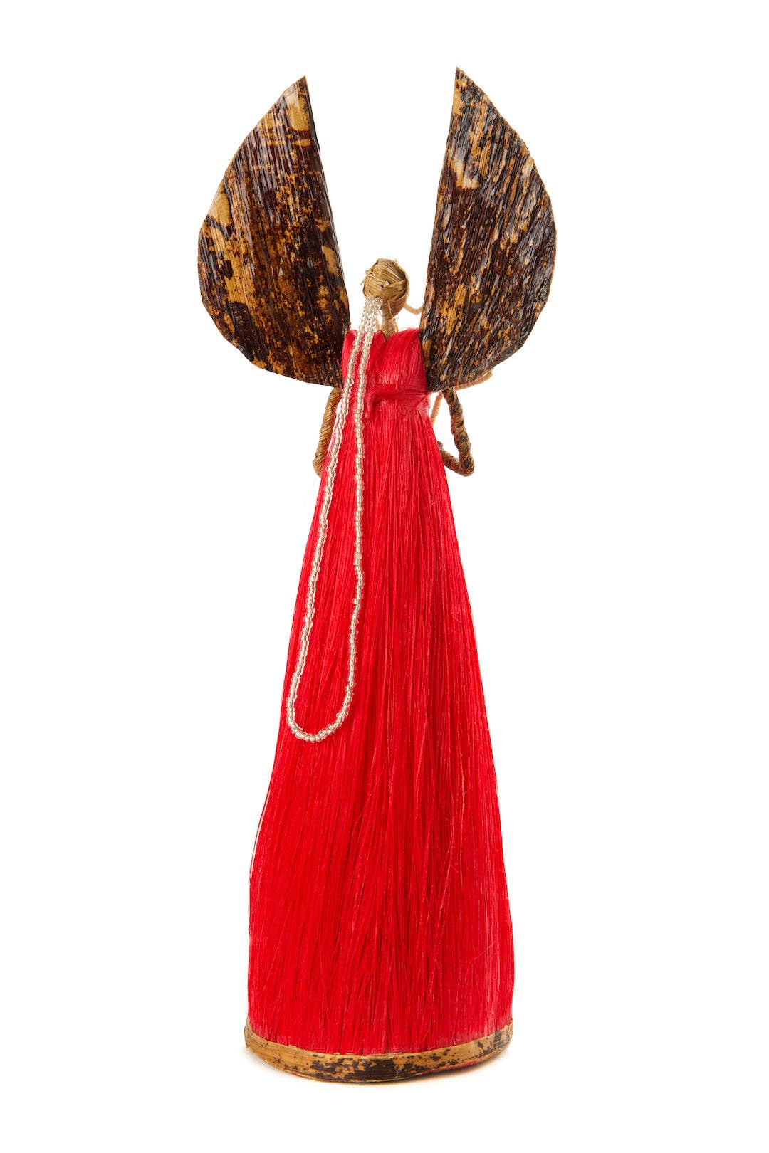 10" Red Sisal Angel of Love & Light Holiday Sculpture