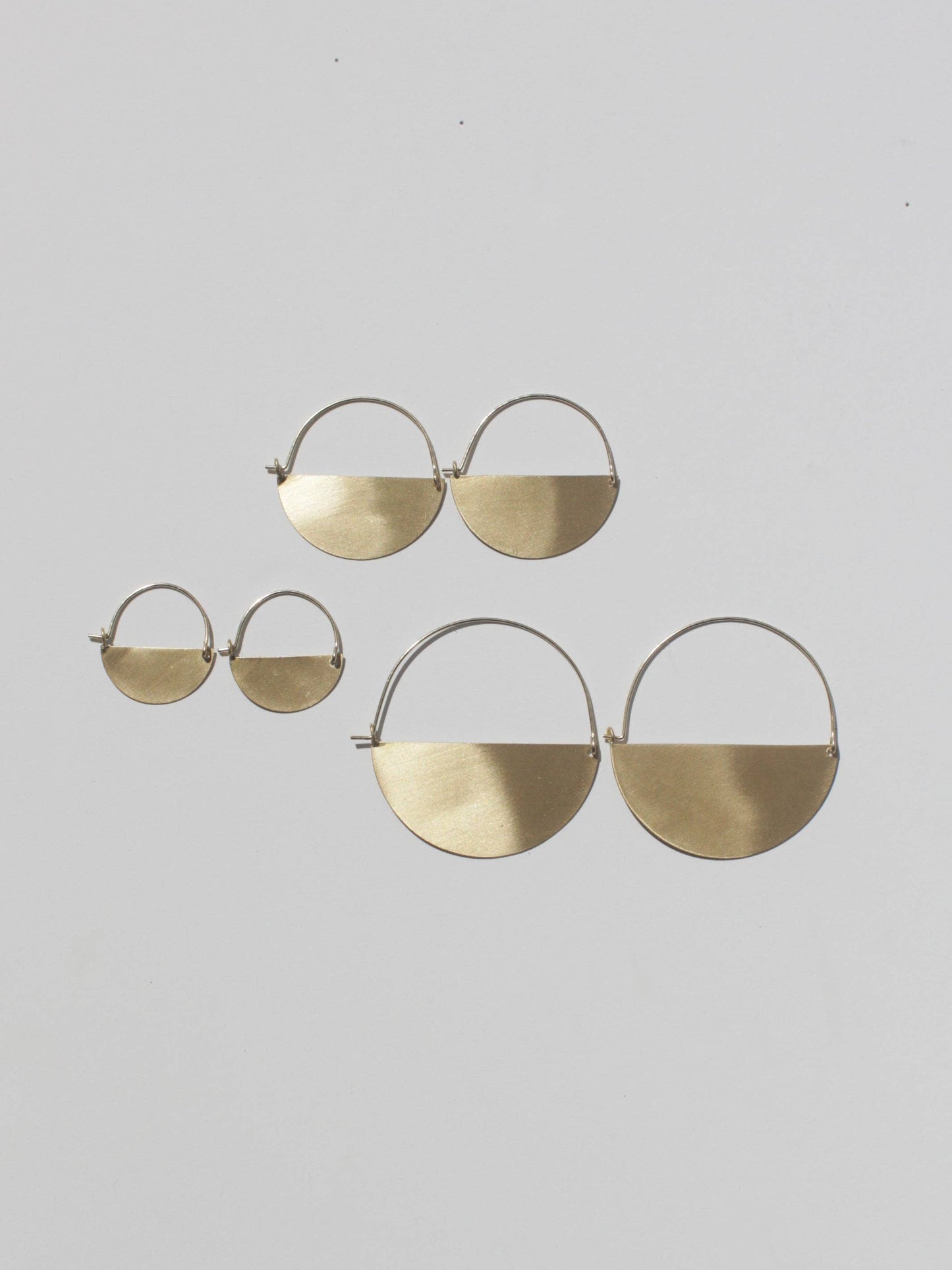 Matte Gold Half Moon Earrings: Small 1"