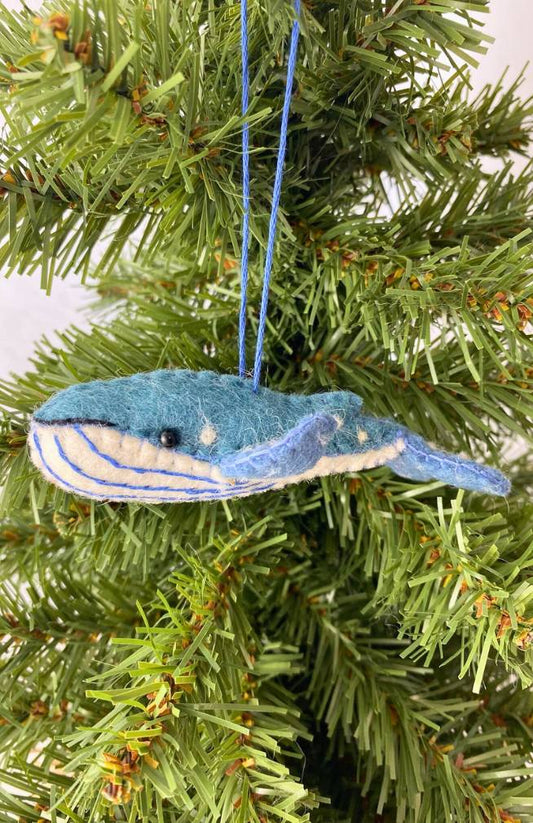 Felted Whale Ornament