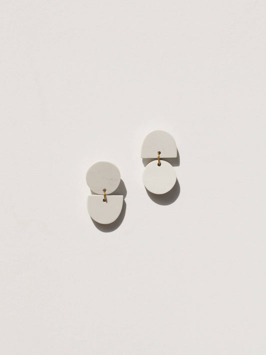 Mojave Backflip Clay Earrings: Bone