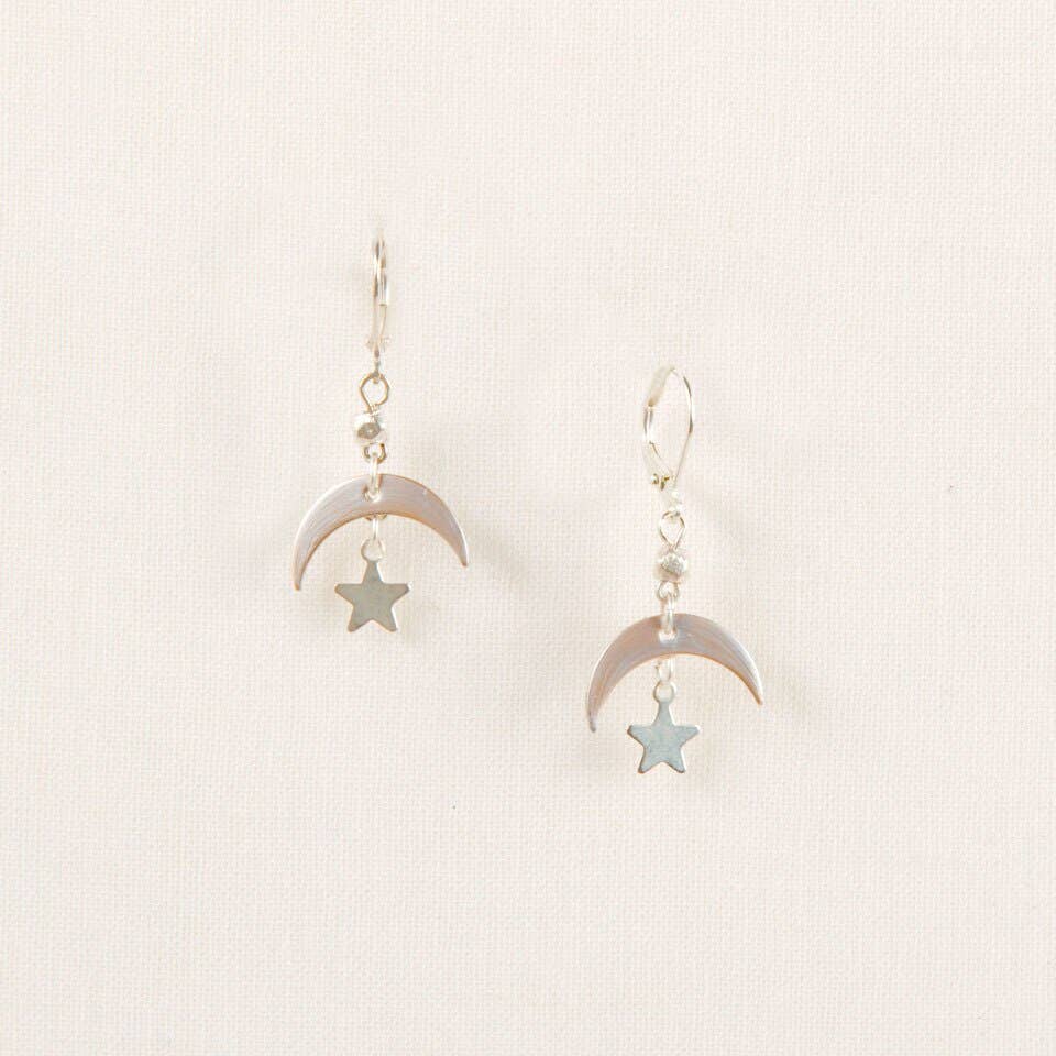 Moon and Star Earring: Sliver
