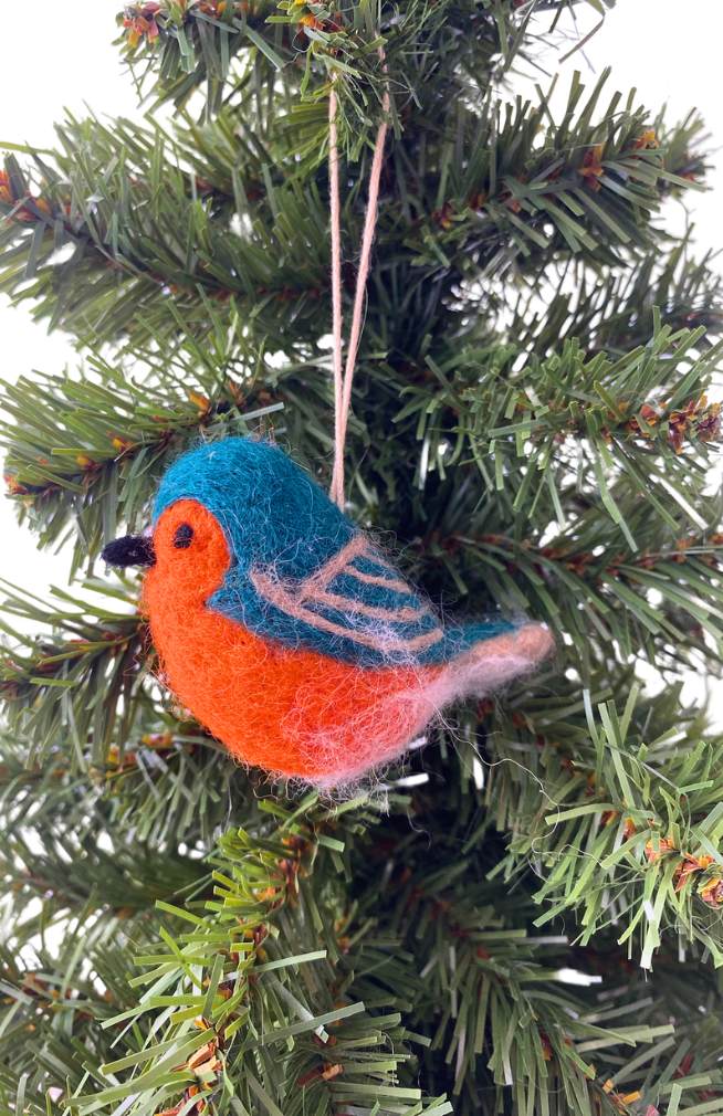 Felted Bird Ornament - Assort