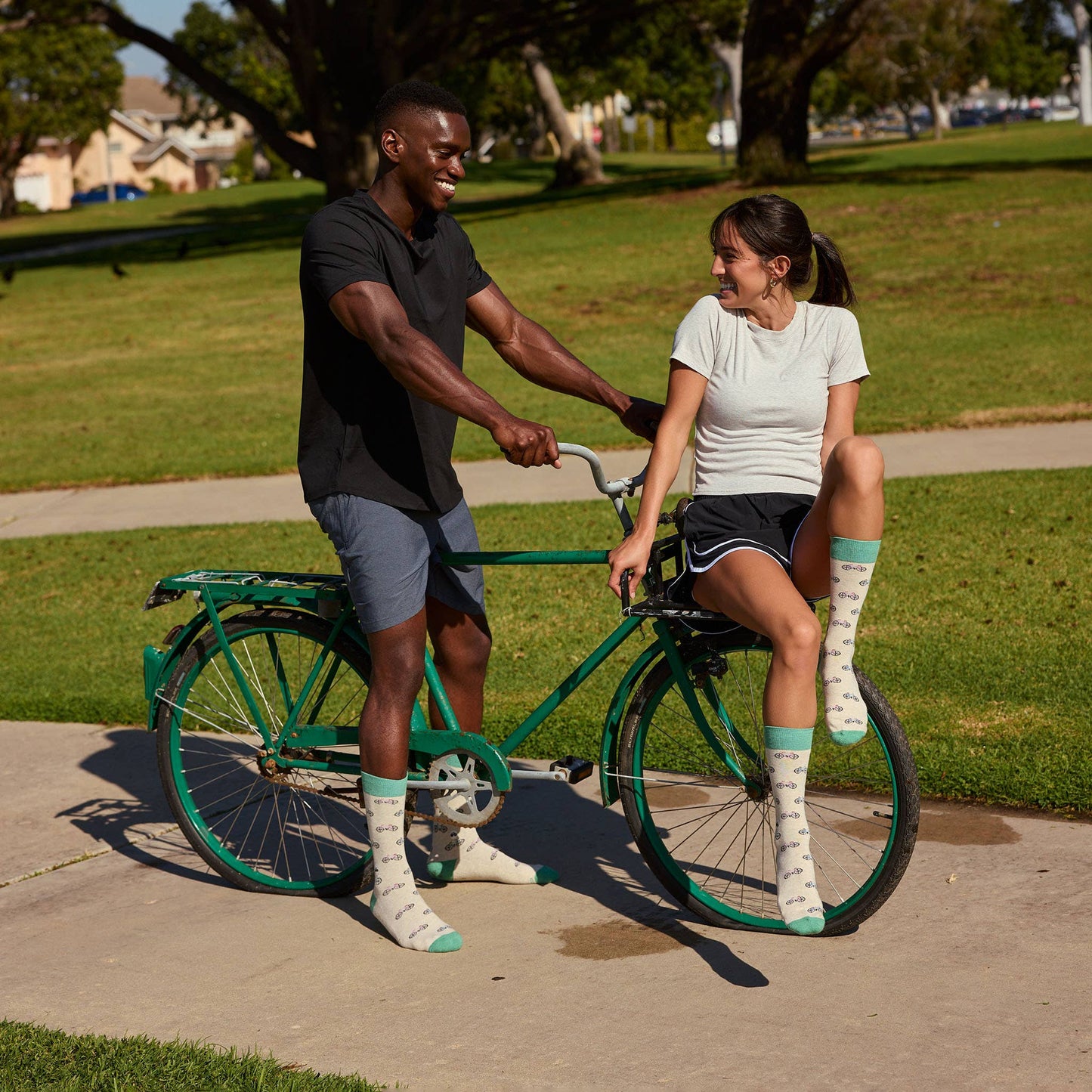 Socks that Support Youth Sports (Beige Bicycles)