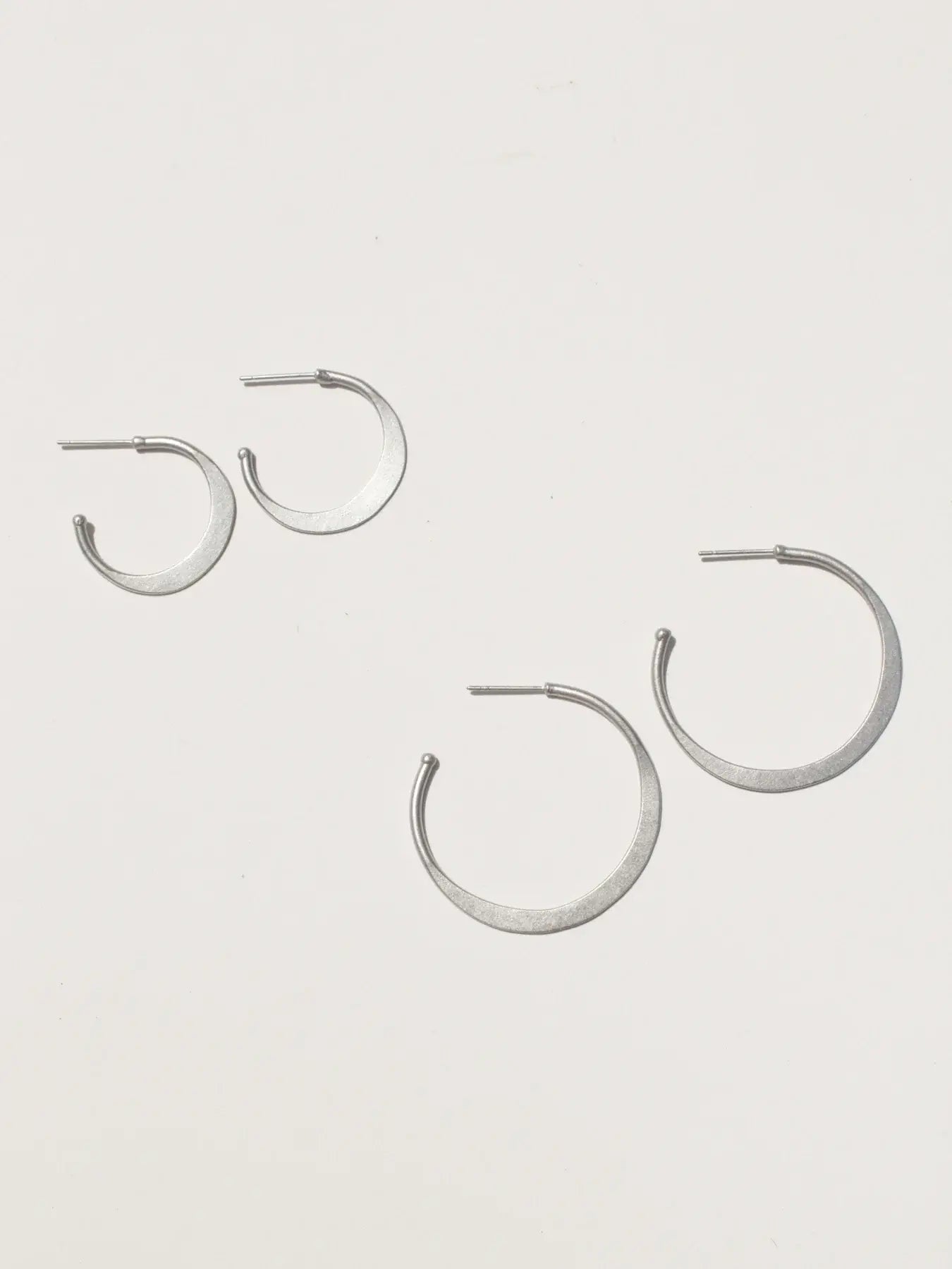 Hammered Hoops: Silver / Medium 1.1/2